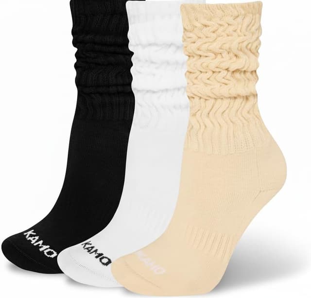 Thumbnail 6 de Kamo Fitness Cozy 3-Pair Pack Scrunch Long Crew Socks for Women (Size 5–9)