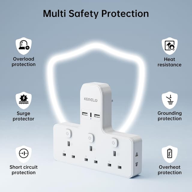 Thumbnail 4 de Multi Plug Adapter 3250W with 3 USB sockets 🔌