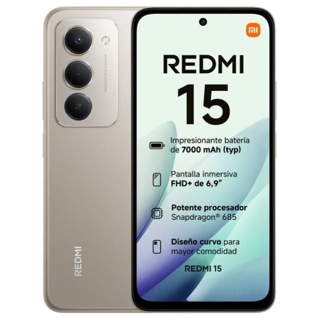 Detalle de Xiaomi Redmi 15 6GB 128GB 6,9" Dual SIM NFC Gris Titán