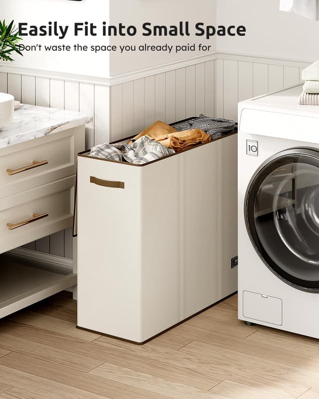 Detalle 1 de SOLEDI Wäschekorb 180 l mit 3 Fächern