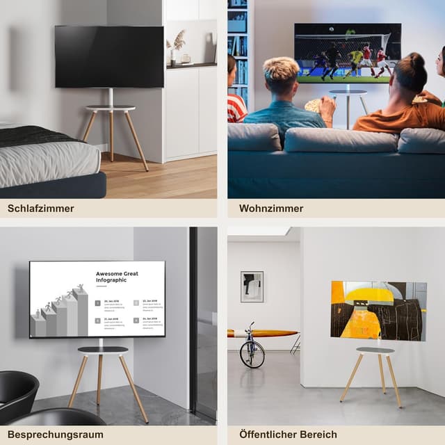 Thumbnail 5 de ECOTINY TV Staffelei 43–65 Zoll TV-Ständer