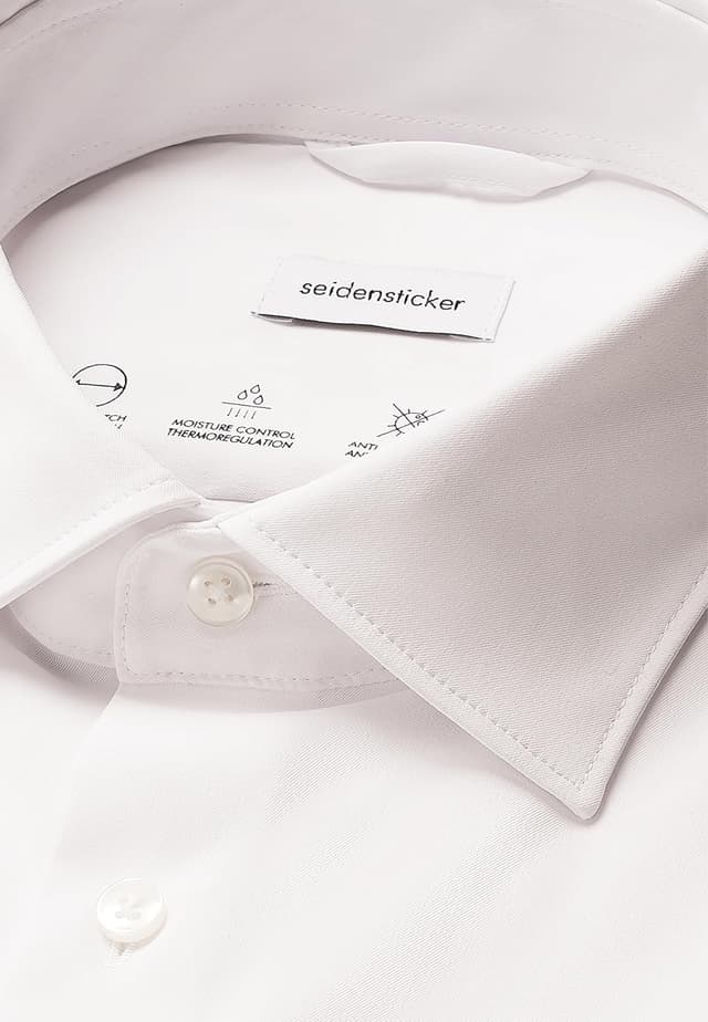 Detalle de Seidensticker Herren Men Slim Longsleeve Cotton Hemd (1er Pack) – weißes Slim-Fit Langarmhemd