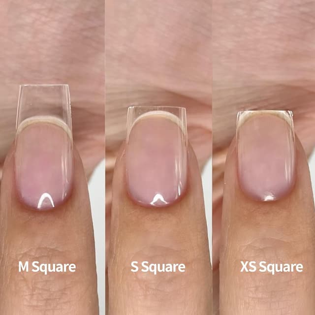 Detalle de Quadrat Kunstnägel Kurz Venares – 500 Soft Gel Tips in 12 Größen (Ultra kurze Full Cover, square) für Gelnägel