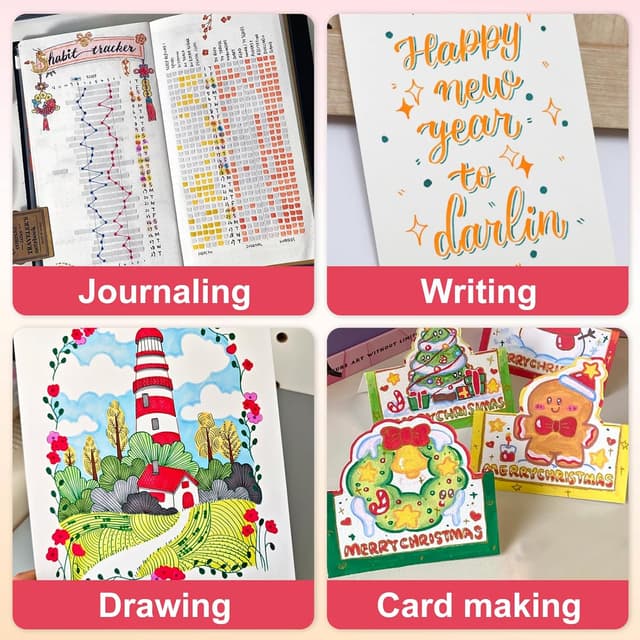 Thumbnail 6 de Funnasting Dual Tip Colouring Pens (48 colours) – felt tip brush pens and fine liners for adult colouring, drawing and sketching