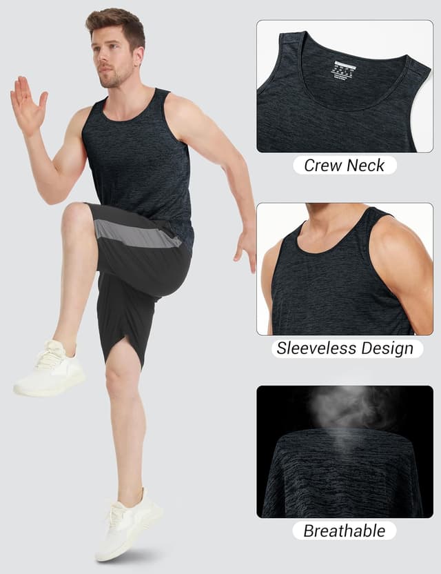 Detalle de MAGCOMSEN Herren Tank Tops leichtes Quick-Dry Sport-Achselshirt aus Polyester