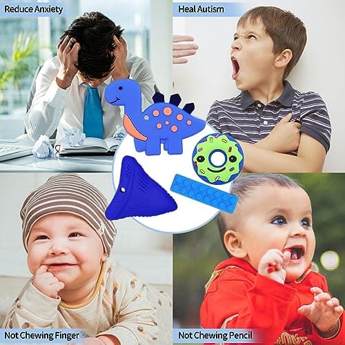 Thumbnail 5 de Kaukette für Kinder – Sensorische Kauen Halskette 6er-Pack Blau