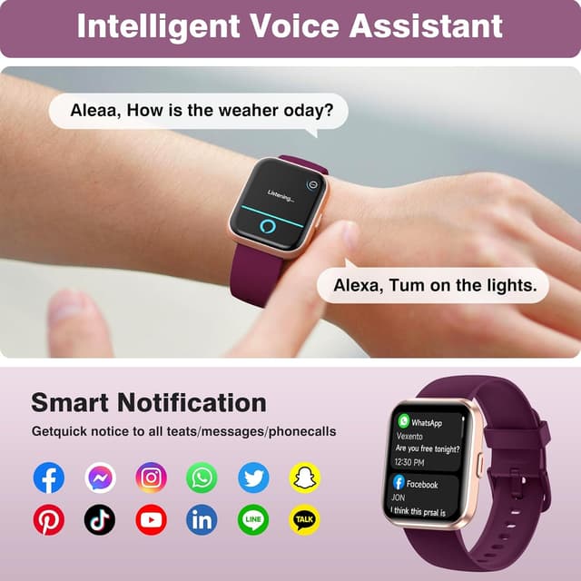 Detalle 2 de Alexa Built-in 1.8" HD Ladies Smartwatch with SpO2