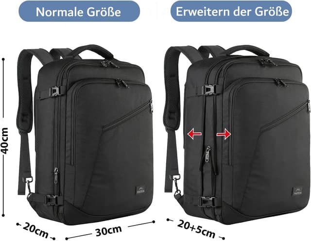 Detalle de MATEIN Ryanair Handgepäck Rucksack 24L erweiterbar