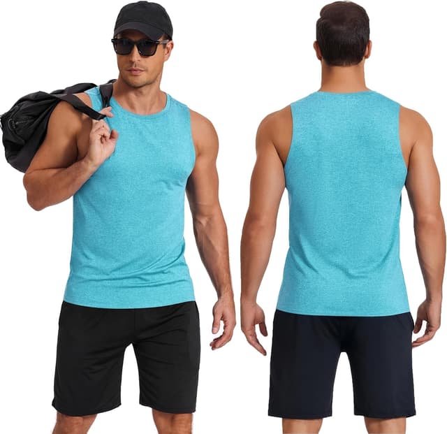 Detalle 2 de COOFANDY Men’s Dry Fit Workout Tank Top with UPF 50+ (Sleeveless Gym & Running Muscle Shirt)