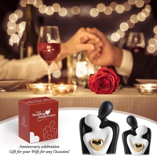 Detalle 1 de LCCCK Mini Keramik Paarfigur mit Herz 8 cm