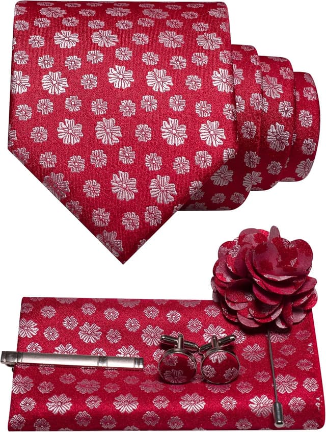 Detalle de JEMYGINS Mens Tie Set 5PCS for Wedding