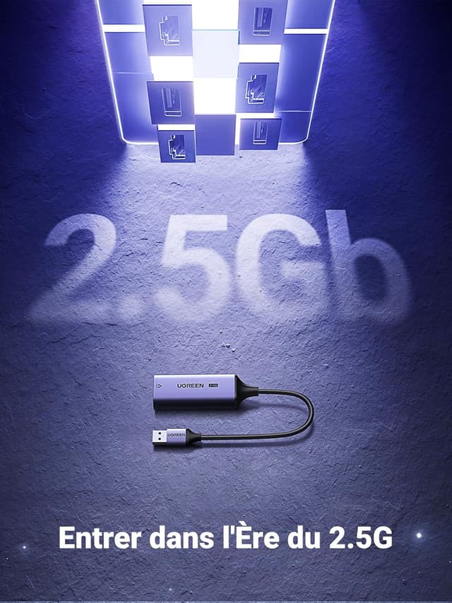 Detalle 2 de UGREEN 2.5G Adaptateur USB‑RJ45 2500 Mbps
