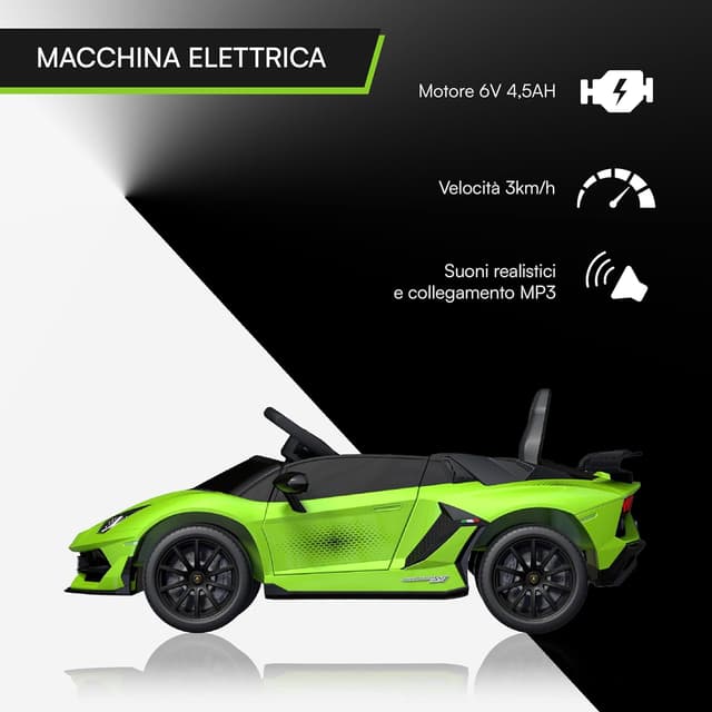 Thumbnail 3 de Baroni Toys Lamborghini Baby Car elettrica 6V per bambini 1–4 anni