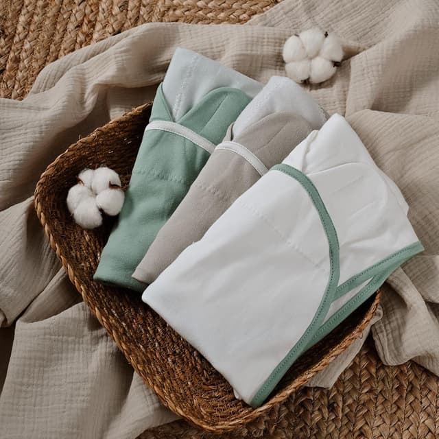 Detalle 1 de GLLQUEN BABY Swaddles Wickel-/Pucksack für Babys 0–3 Monate, 100% Bio-Baumwolle, Oeko-Tex, 3er Pack (Graugrün)