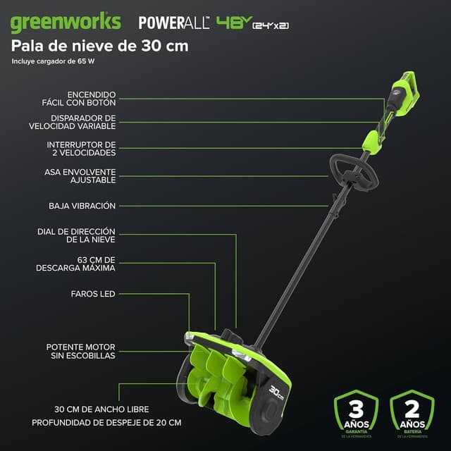 Thumbnail 1 de Greenworks 48V 2x4Ah Extractor de Nieve 30 cm