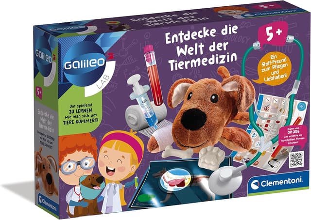 Detalle de Clementoni Galileo Lab 59262 – Tiermedizin-Spielset „Entdecke die Welt der Tiermedizin“ ab 5 Jahren