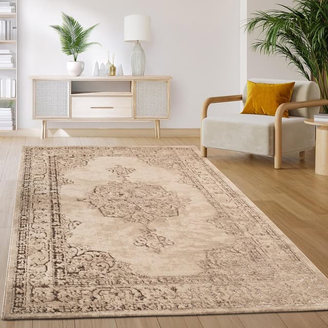 Thumbnail 5 de Paco Home Tapis Vintage Beige 80x300 cm