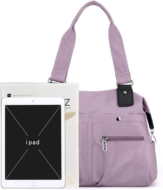 Detalle de XUEREY Multi Pocket Tote Bag (Large Capacity) with Top Handle for School, Work & Travel