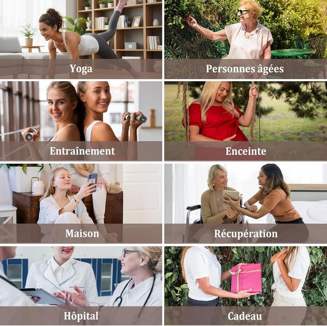 Detalle de PUTUO Chaussettes de yoga antidérapantes femme en coton (3 paires) : picots silicone et confort sans coutures