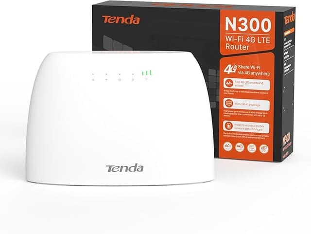 Detalle de Tenda 4G03 Router 4G LTE 📶 Velocidad 300Mbps, WiFi 2.4GHz