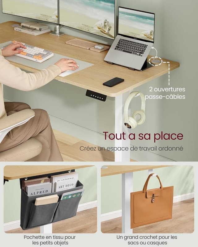 Thumbnail 5 de SONGMICS Bureau électrique 160 x 70 cm