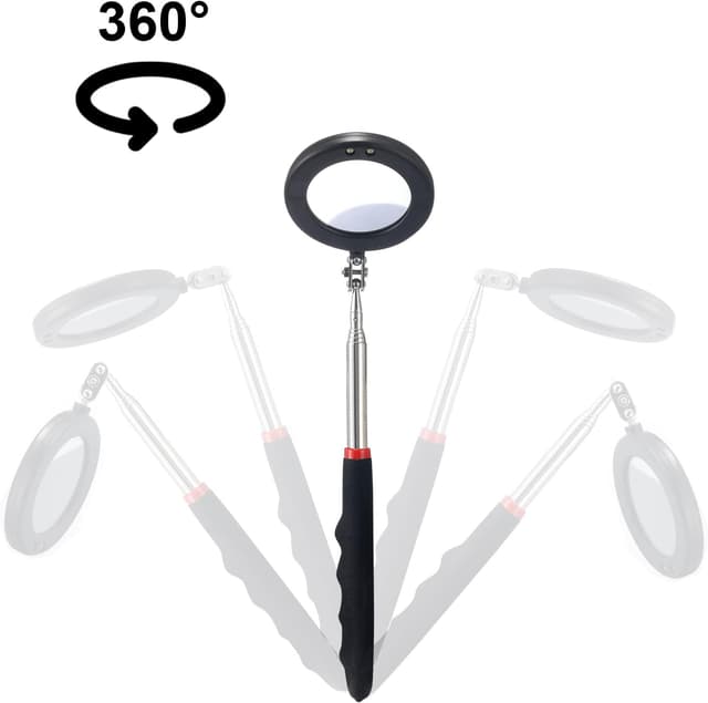 Detalle de FPXNB 4PCS telescoping inspection mirror with LED lighted inspection mirrors for mechanics and vehicle checks