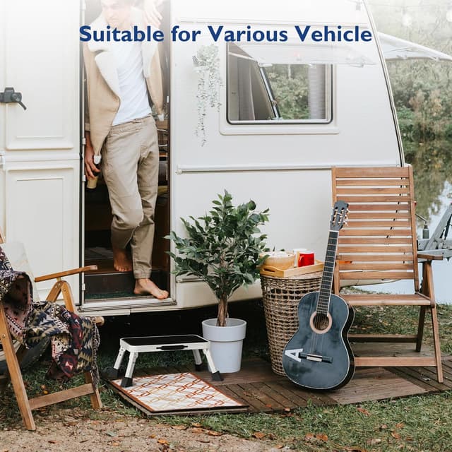 Detalle 2 de BONTEC Klapptritt: rutschfester Tritthocker bis 150 kg, weiß, zusammenklappbar