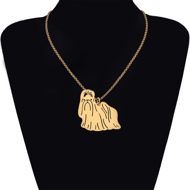 Detalle de Collana con ciondolo cane BAMAY in acciaio inox, placcata oro/argento