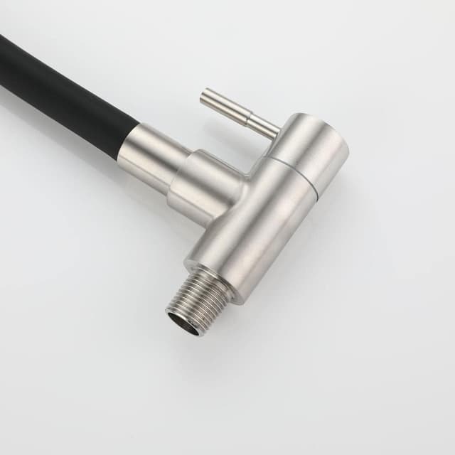 Thumbnail 6 de HomeLava Rubinetto a muro acqua fredda nero con tubo flessibile in silicone (girevole 360°)