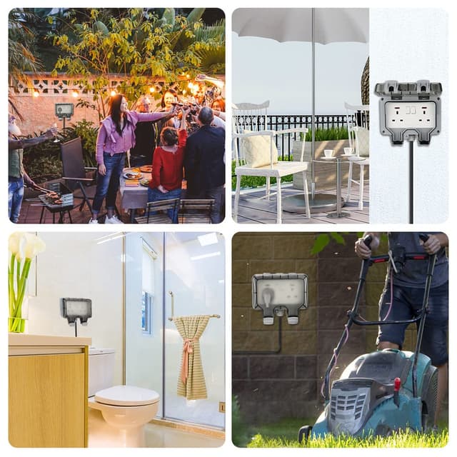 Thumbnail 6 de Anesty Outdoor Socket – IP66 waterproof 2-gang double plug with 3m extension lead