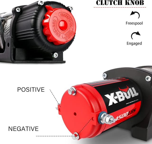 Detalle 2 de X-BULL Winch 4500LBS Electric Winch (Steel Cable, Roller Fairlead, Wired Handle + Wireless Remote)