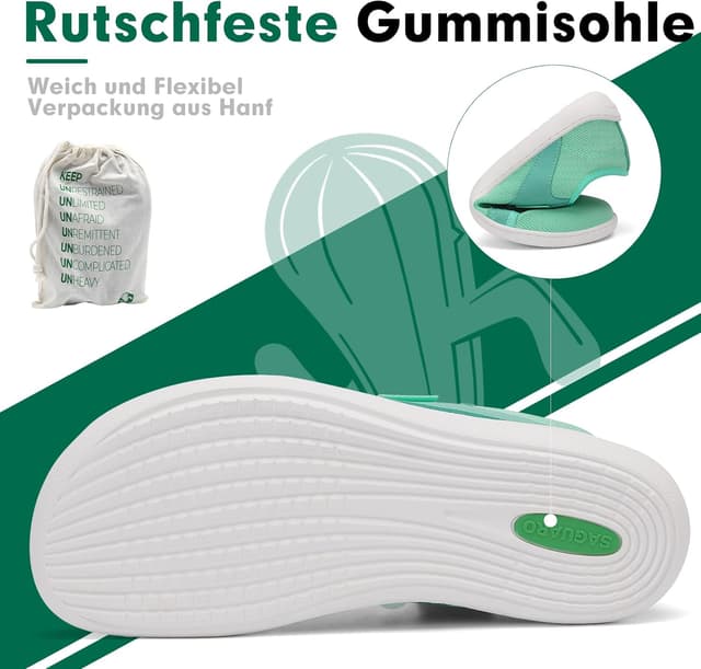 Detalle de SAGUARO Unisex Barfußschuhe aus Strick mit breiter Zehenbox und Zero-Drop Sohle „Luck I“