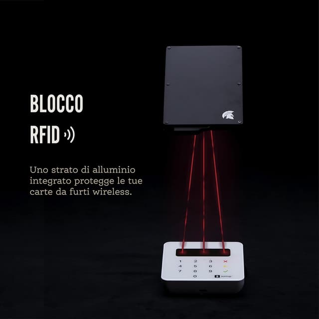 Detalle de POWR RFID porta carte in metallo