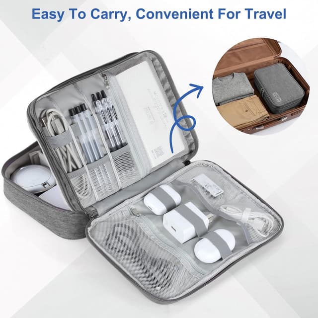 Thumbnail 4 de AiQInu Sac de rangement câble 3 niveaux