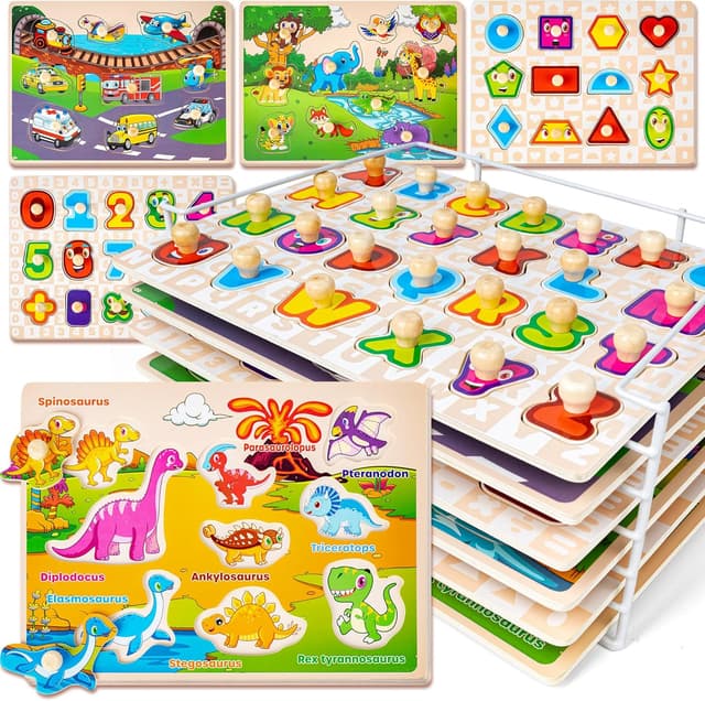 Imagen de SYNARRY Wooden Puzzles 6-set 🧩 en OfertitasTOP