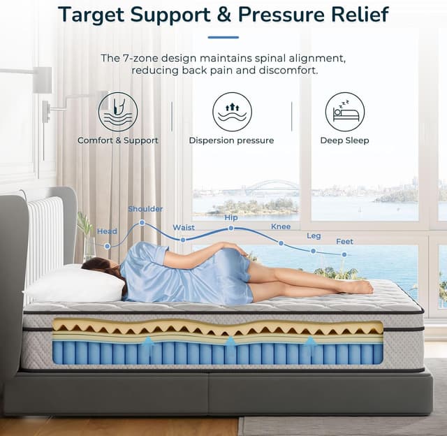 Thumbnail 4 de Vesgantti 10.3 Inch Hybrid Mattress 135x190cm