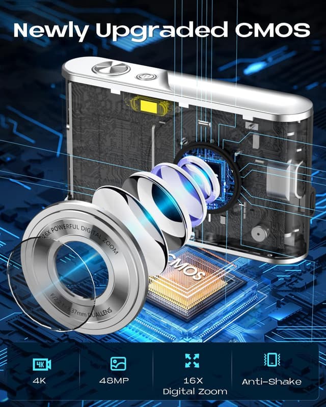 Thumbnail 4 de Digitalkamera 4K Autofokus 48MP 16X Zoom