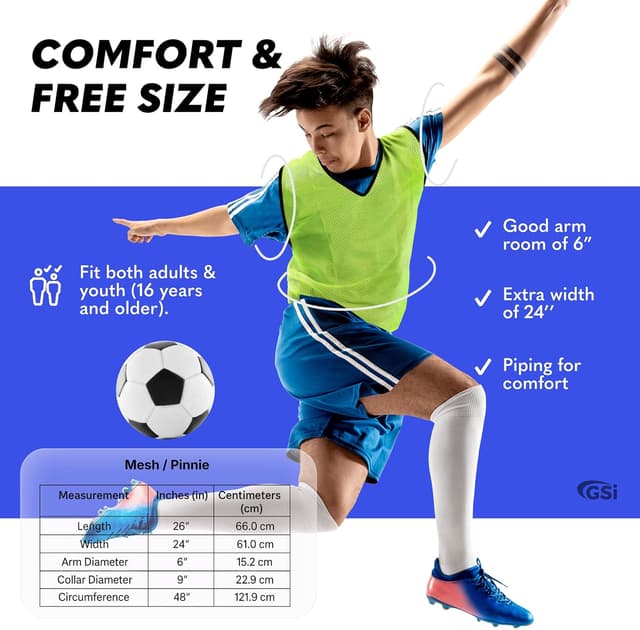 Detalle de GSi Sports Pinnies mesh training vests pack