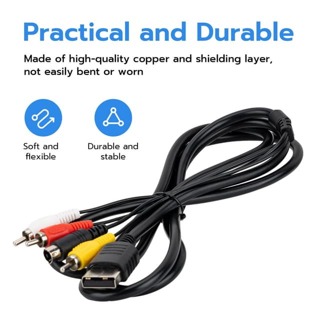 Detalle de McBazel S-AV Kabel S-Video/RCA Audio-Video 1,7 m für Sega Dreamcast