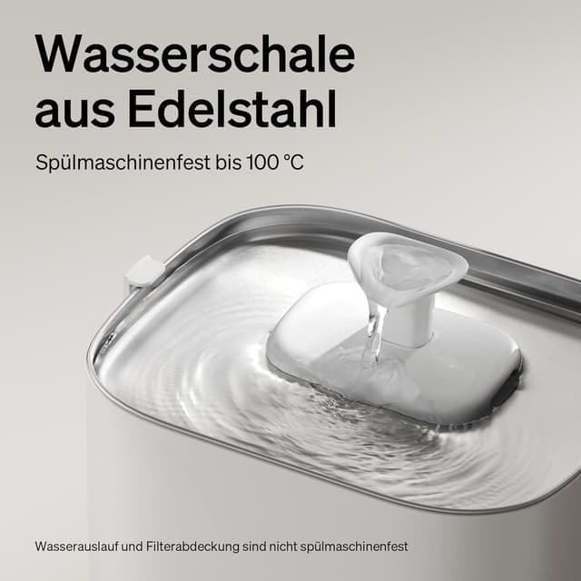 Detalle de PETLIBRO Upgrade Katzenbrunnen Dockstream 2 – kabelloser Trinkbrunnen mit App-Überwachung, 3 l, 5-GHz-WiFi