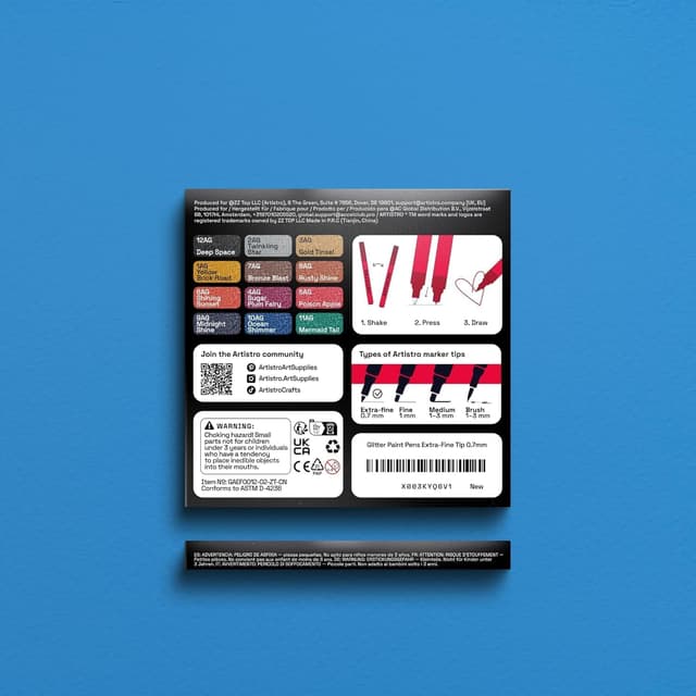 Thumbnail 6 de ARTISTRO Glitter Paint Pens 0.7mm 12ct