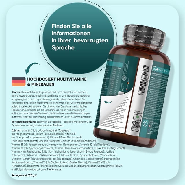 Thumbnail 3 de WeightWorld Multivitamin Tabletten 400 💊