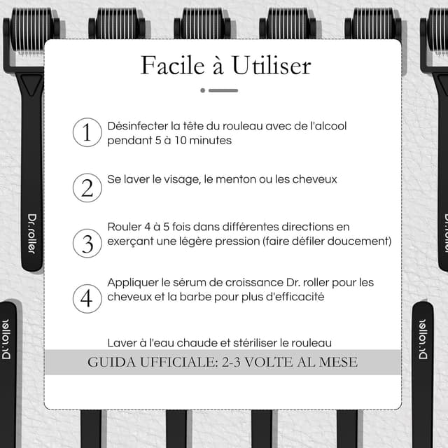 Detalle 1 de Derma roller cheveux 0,5 mm Dr.roller