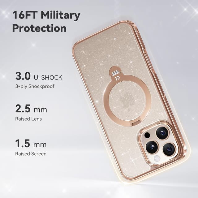 Thumbnail 5 de CASEKOO Glitter 360° Spin iPhone 16 Pro Max Case