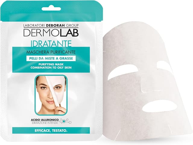 Detalle de Dermolab Maschera Viso in Tessuto purificante in biocellulosa per pelli da miste a grasse