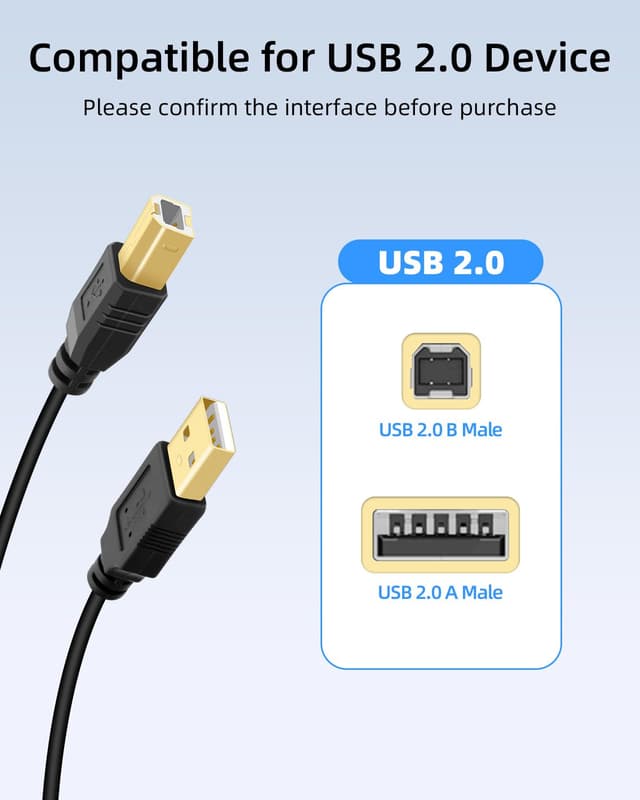 Thumbnail 5 de RIIEYOCA 2.5m Printer USB Cable