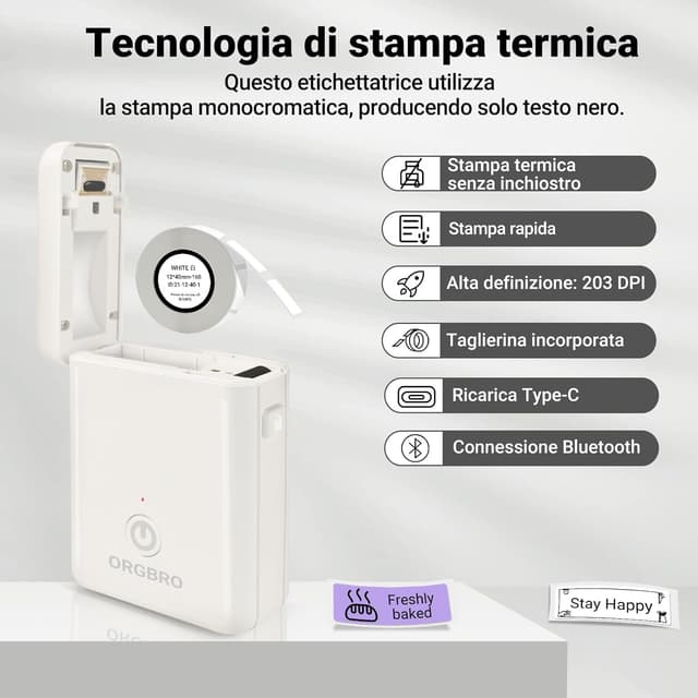 Thumbnail 3 de ORGBRO X1 Etichettatrice Termica Portatile 2000mAh