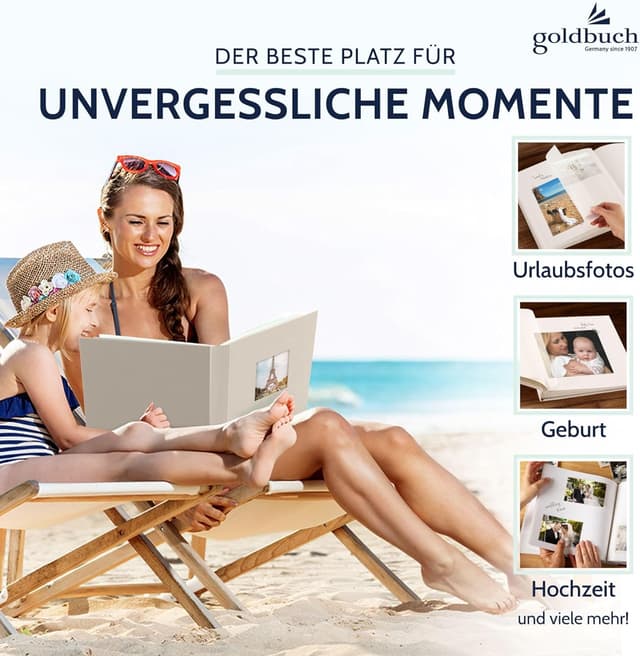 Thumbnail 6 de goldbuch Bella Vista 27 723 Fotoalbum mit Bildausschnitt (30 x 31 cm, Sandgrau) – 60 weiße Seiten