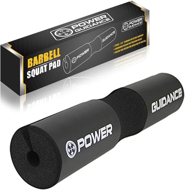 Detalle de POWER GUIDANCE Langhantel-Polster für Kniebeugen, Ausfallschritte & Hip Thrust – Anti-Slip für 50 mm Olympic Bars