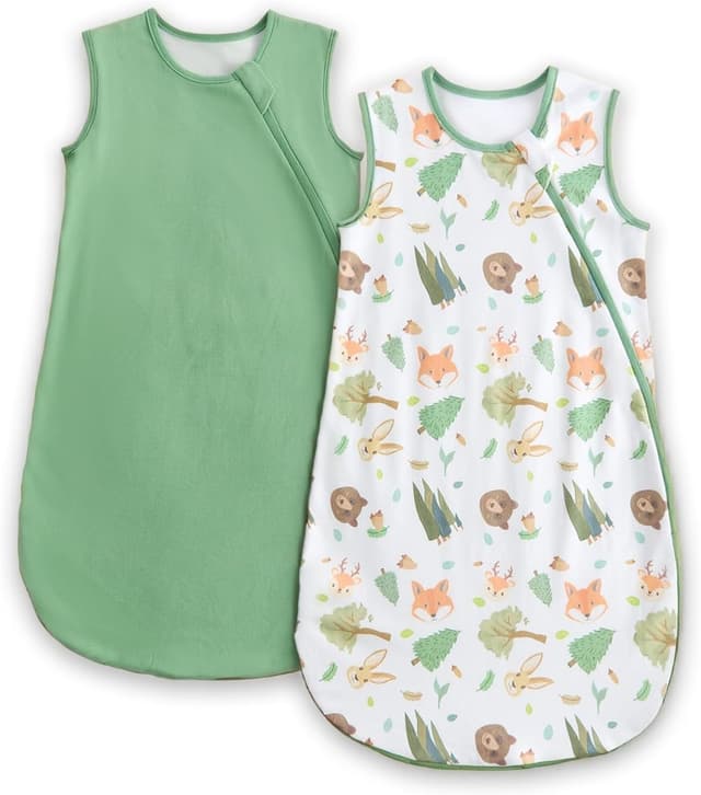 Detalle de WYTbaby 2er Pack Baby-Schlafsäcke 1,5 Tog aus 100% Baumwolle (0–24 Monate)